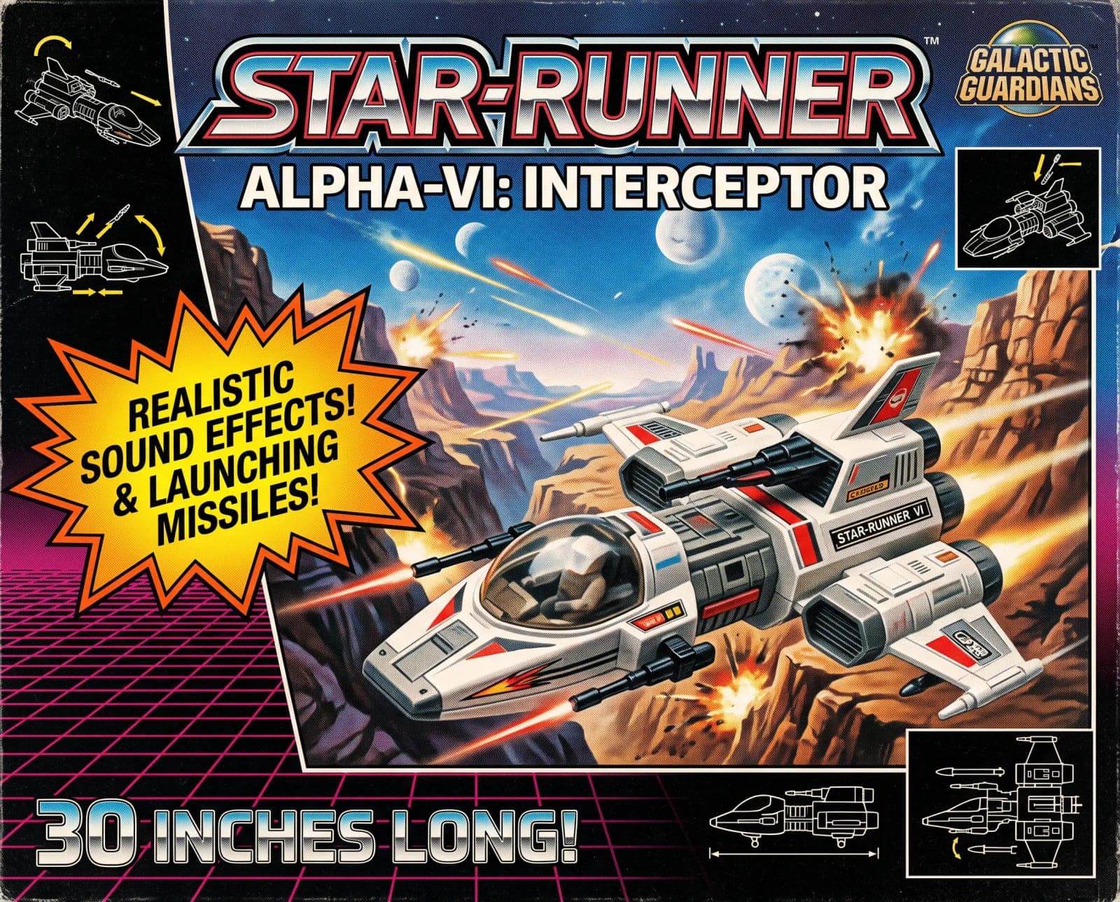 1980s Toy Packaging, Airbrushed hero art, starburst badges and cardboard that has seen a shelf